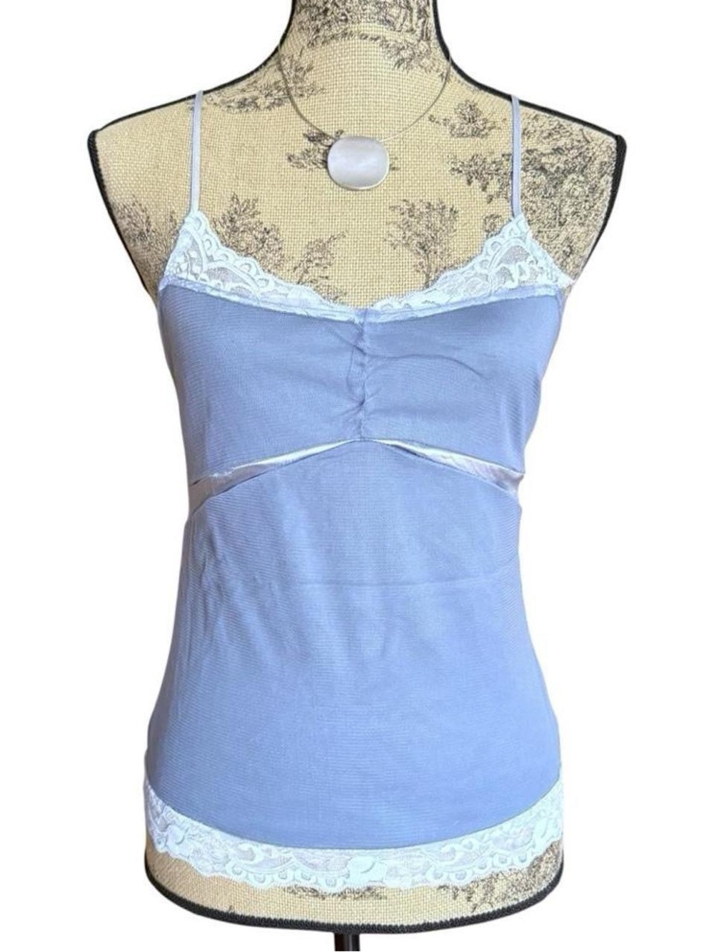 Y2K Tristan & Iseut Blue Lace Cami Top Size S